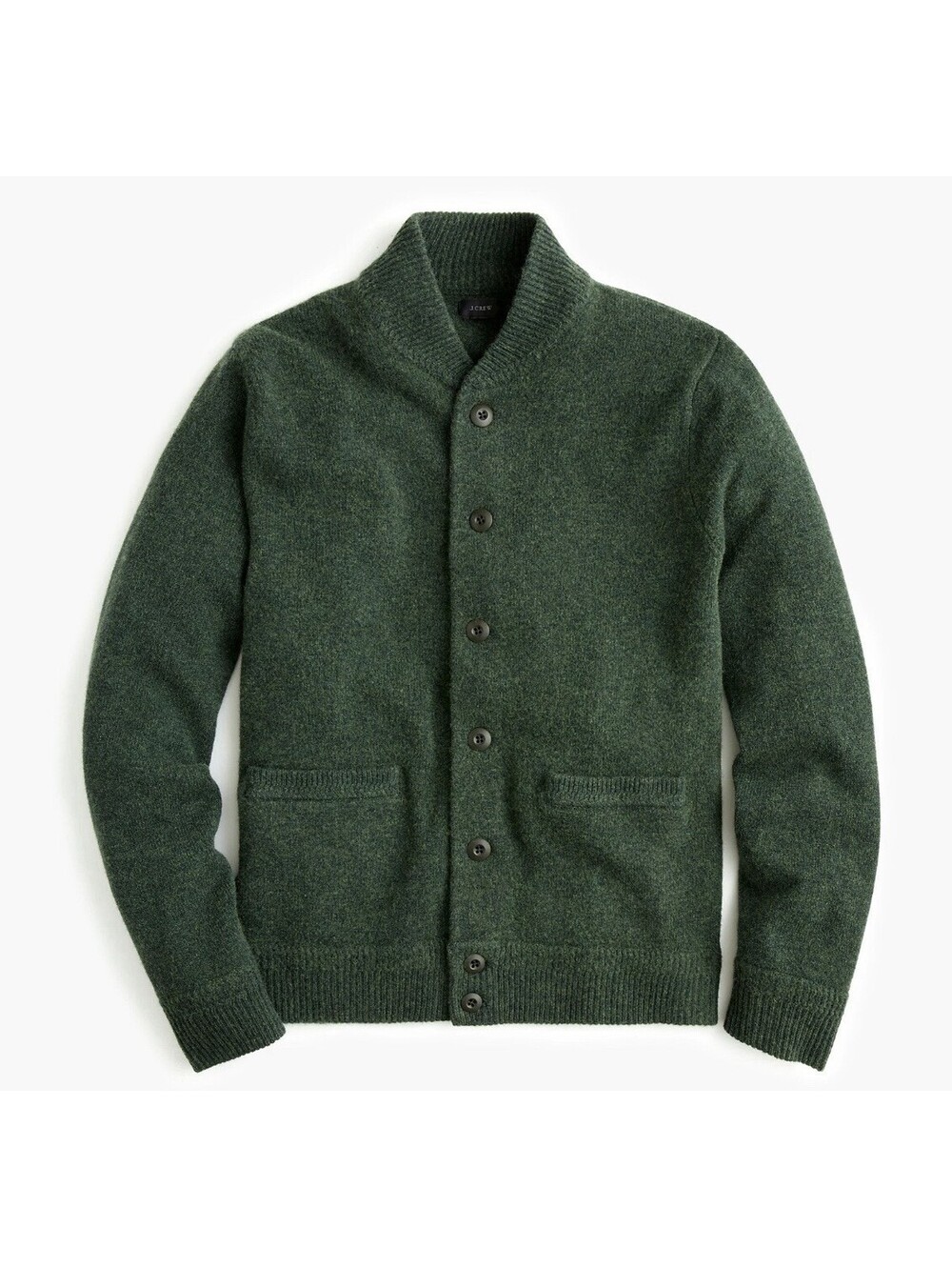 J.CREW Men’s Lambswool Bomber Sweater Jacket in Moss Green-Size X-Large